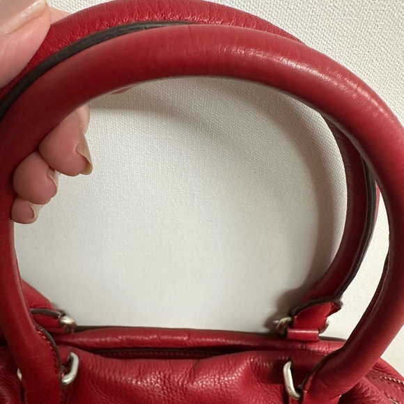 Ralph Lauren Red Leather Satchel Handbag - Women's Stylish Shoulder Bag - Picture 9 of 13